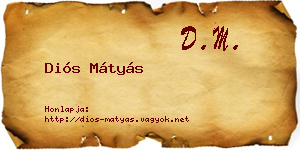 Diós Mátyás névjegykártya