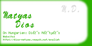 matyas dios business card